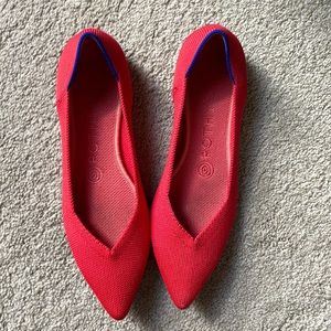 Rothy’s point shoes in Flame red New size 7